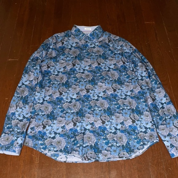 Men’s Bugatchi Button Down Cotton Long Sleeve Collared Dress Shirt Large - Picture 2 of 16